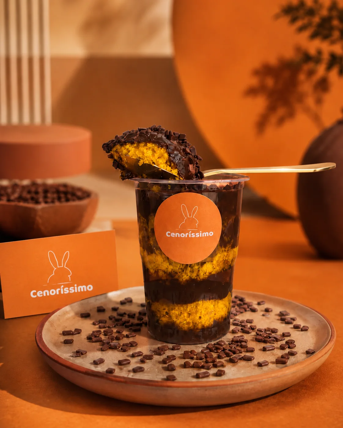 Bolo no pote de chocolate Cenoríssimo